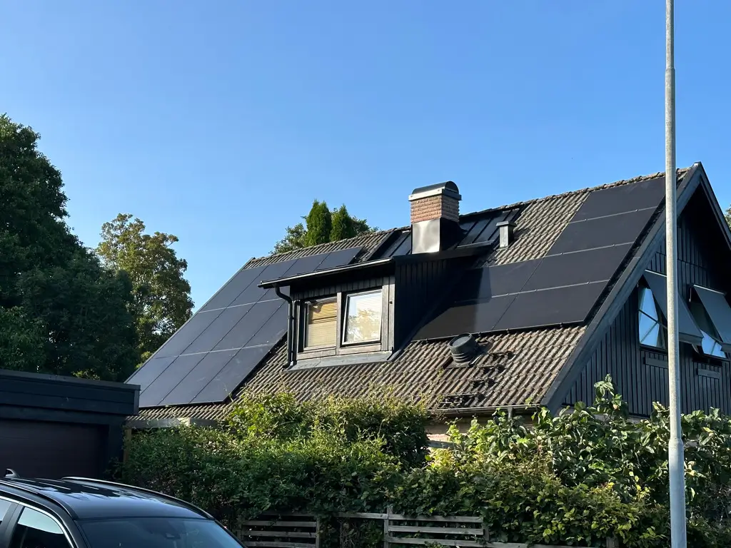 solceller, solpaneler, installation villa